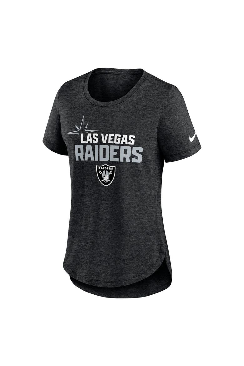 Women's Nike Heather Black Las Vegas Raiders Local Fashion Tri-Blend T-Shirt, Alternate, color, Heather Black