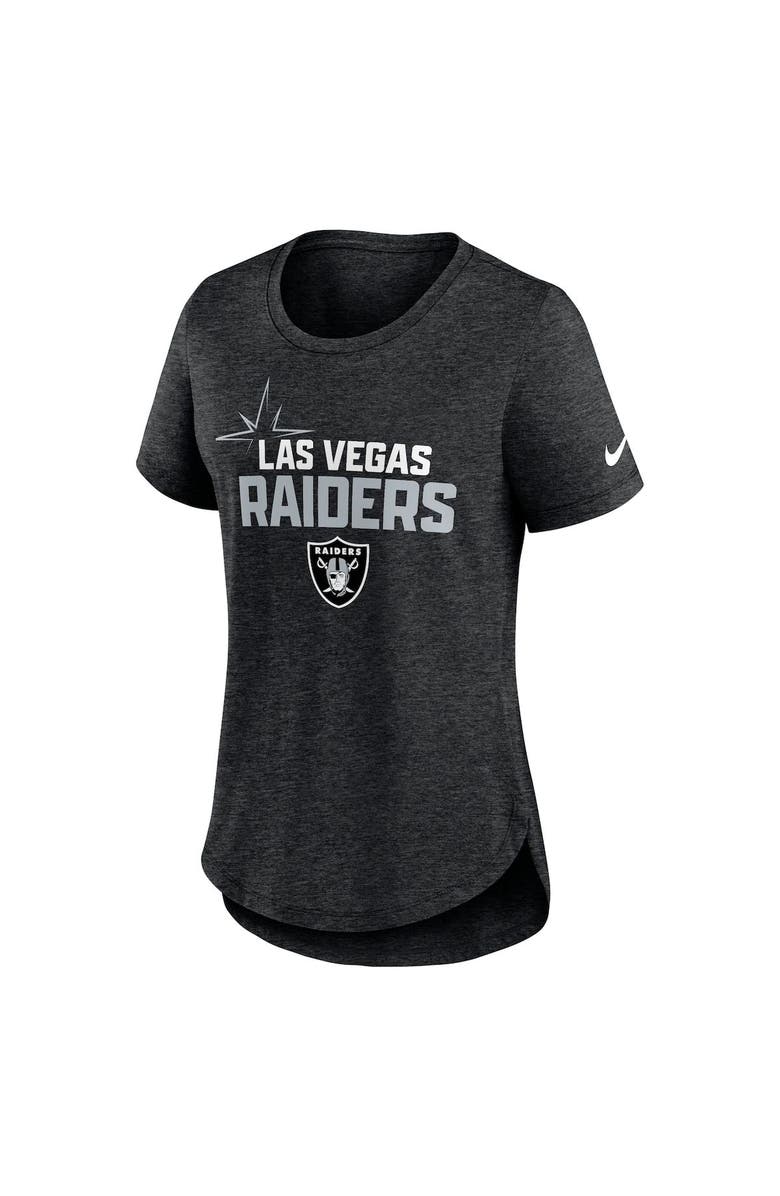 Nike Women's Nike Heather Black Las Vegas Raiders Local Fashion Tri-Blend T-Shirt, Alternate, color, Heather Black