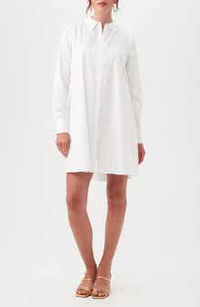 Trina Turk Tulla Oversize Long Sleeve Organic Cotton Shirtdress