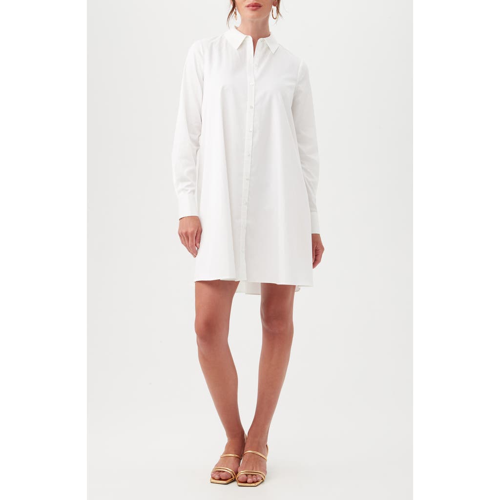 Trina Turk Tulla Oversize Long Sleeve Organic Cotton Shirtdress