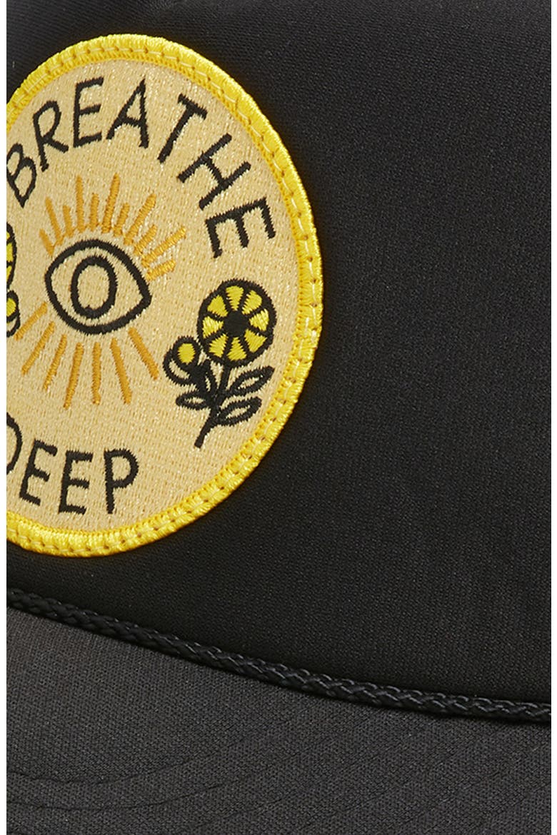 Breathe Deep Baseball Cap, Alternate, color, BLACK