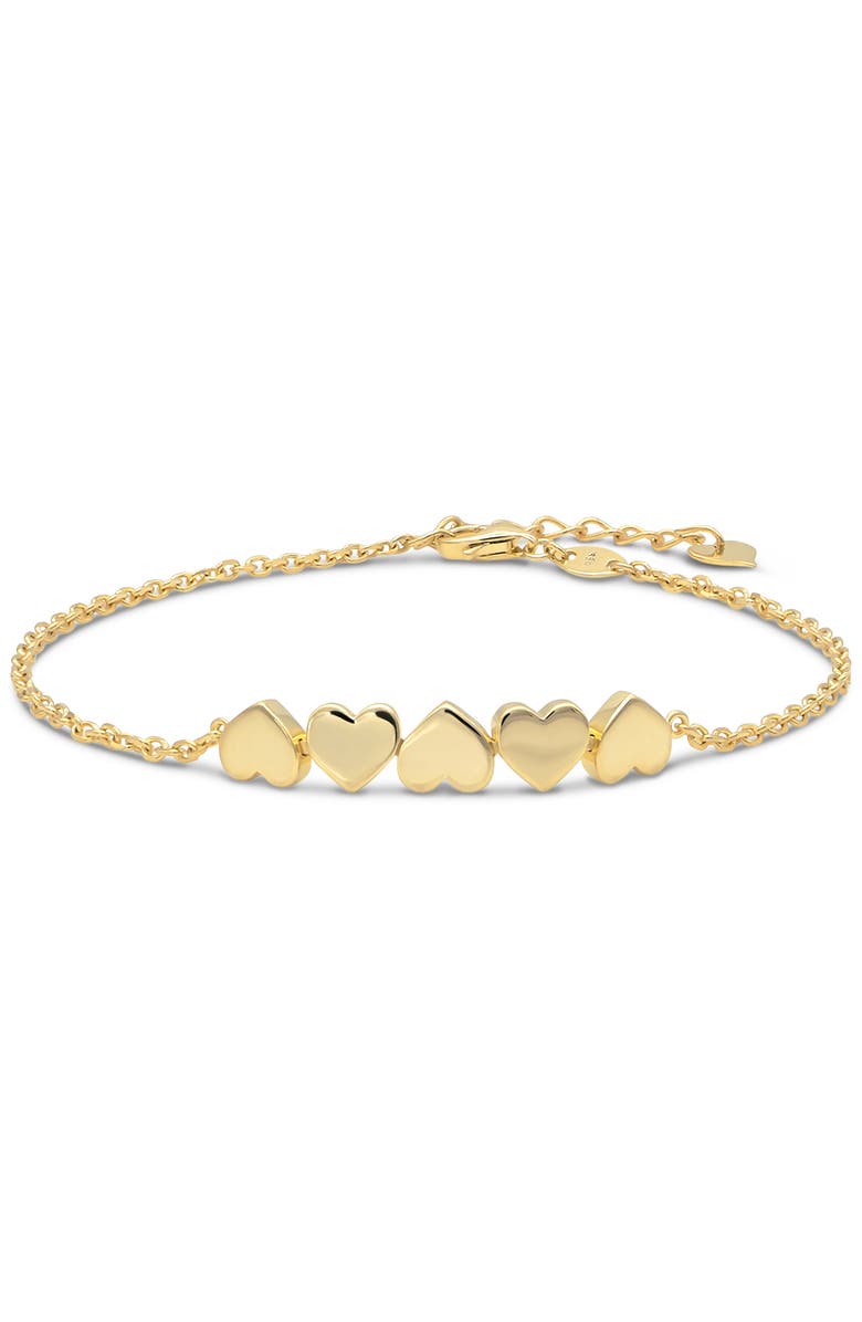 DEVATA Sweet Heart Chain Bracelet in 14K Gold, Main, color, Yellow Gold