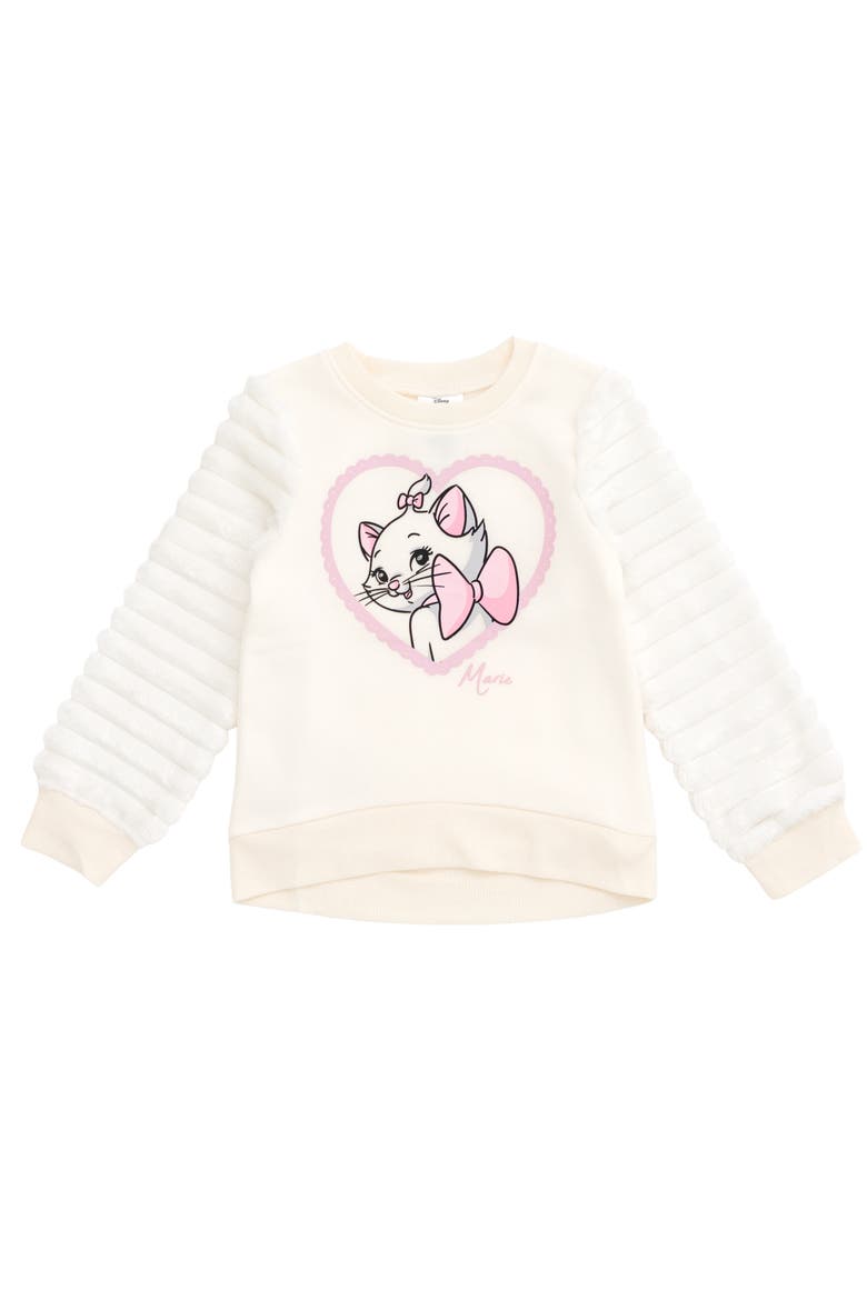 The Aristocats Marie Faux Fur Sweatshirt, Main, color, Cream Marie