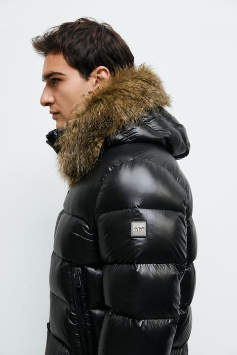 Lufian Jeam Men's Shiny Goose Down Puffer Jacket