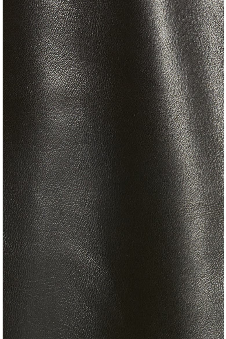 Alexander McQueen Peplum Leather Biker Jacket, Alternate, color, BLACK