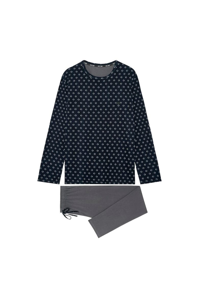 Duane Long Sleepwear, Main, color, Black Print
