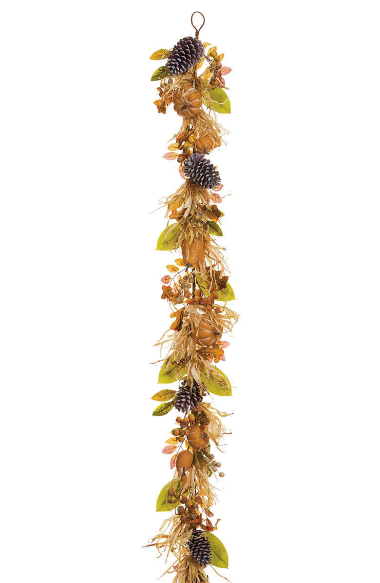 Allstate Pumpkin & Pinecone Garland, Main, color,