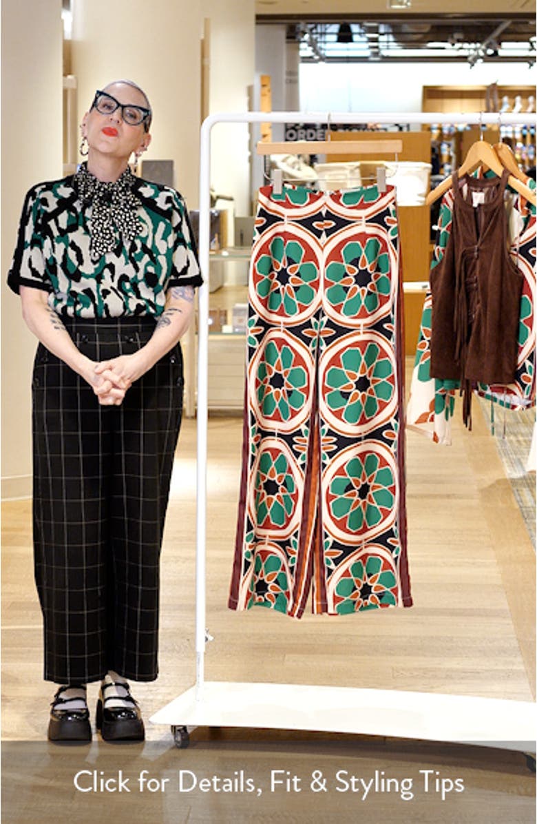 Kat Geo Print Wide Leg Pants, sales video thumbnail