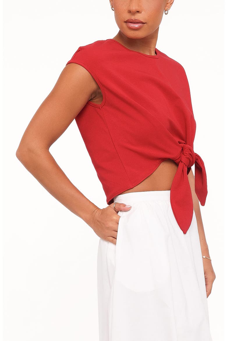 Kathy Tie Hem Top, Alternate, color, RED