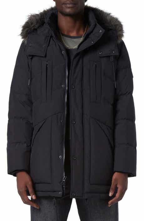 Andrew Marc Tremont Water Resistant Down Quilted Parka with Faux Fur Trim
