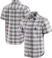 Darius Rucker Collection by Fanatics Men's Darius Rucker Collection by Fanatics Gray Dallas Cowboys Team Plaid Short Sleeve Full-Snap Shirt