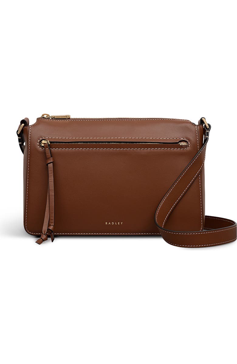 Radley Fountain Park Small Ziptop Crossbody Bag, Main, color, Cognac