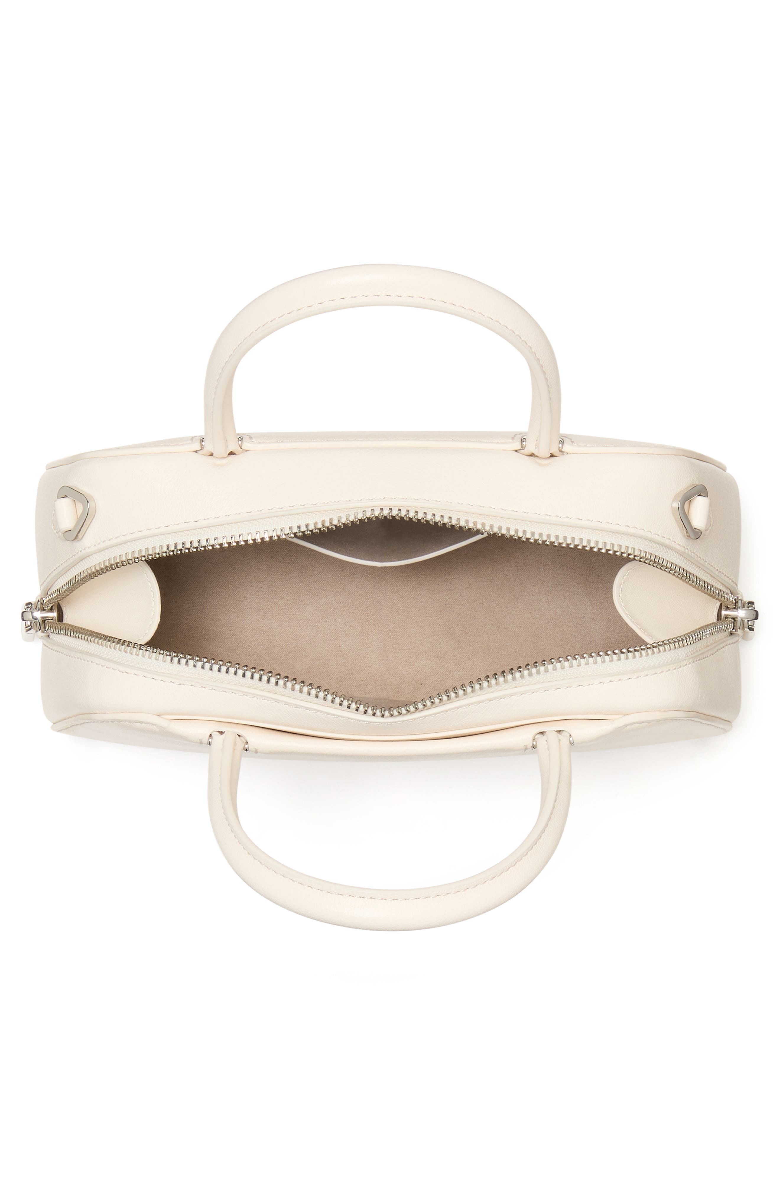 Kate Spade New York mini grace fine grain leather top handle bag, Alternate, color, Cream