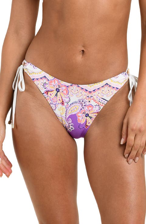 Lilac Cascade Loop Side Tie Bikini Bottoms