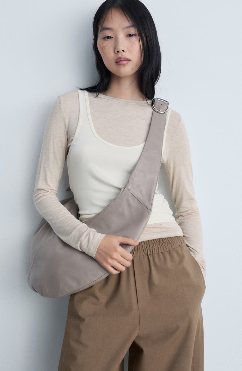 MANGO Wide Leg Pull-On Pants, Alternate, color, Medium Brown