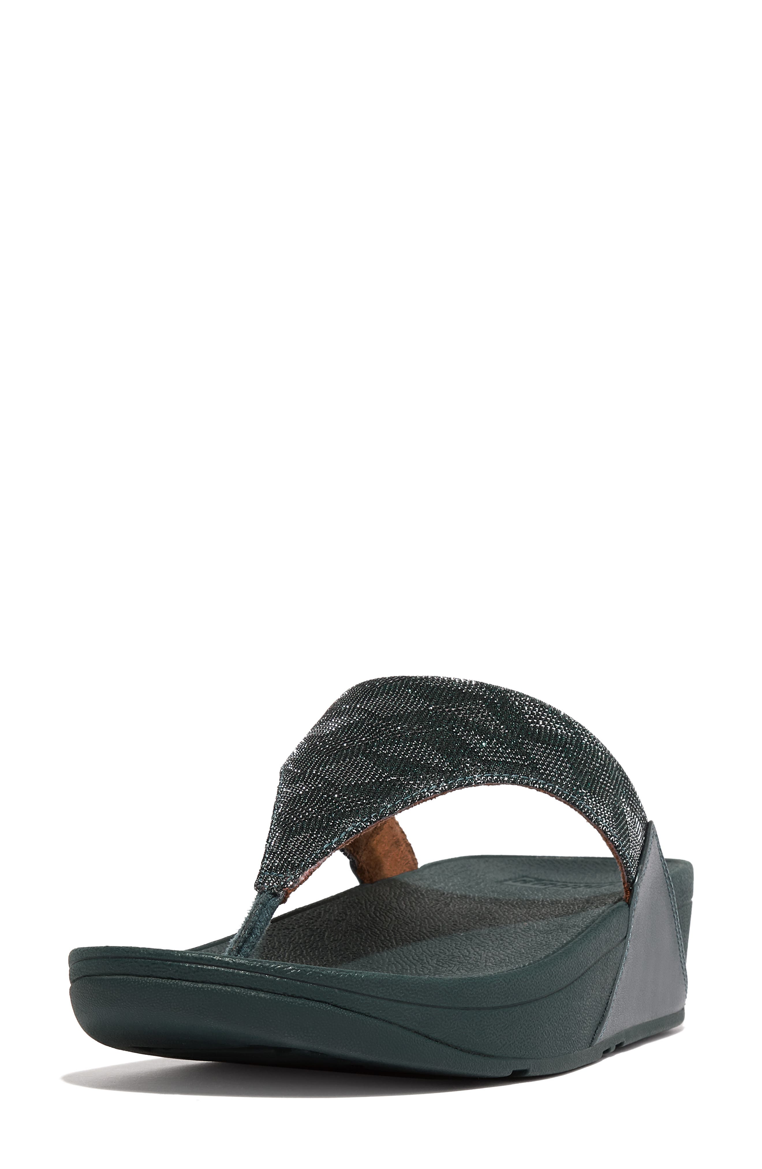 Lulu Glitz Toe Post Sandal, Main, color, STEEL BLUE