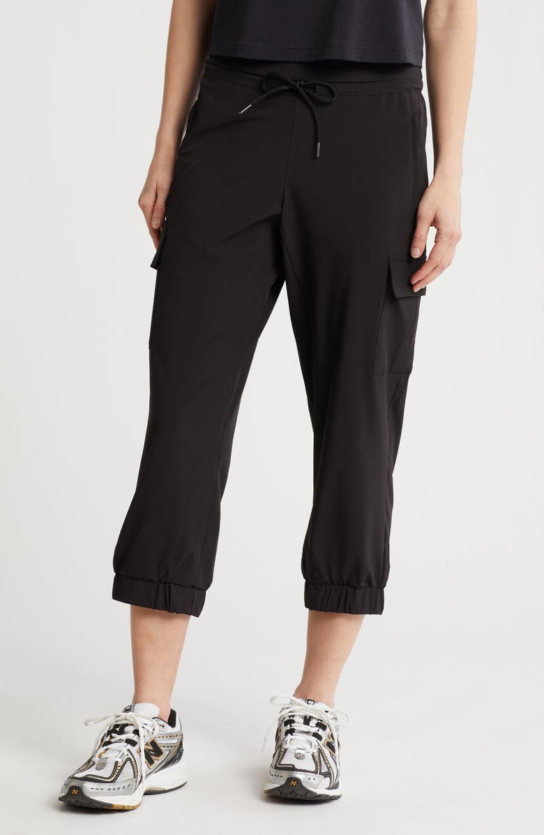 KYODAN Drawstring Waist Capri Cargo Pants, Main, color,