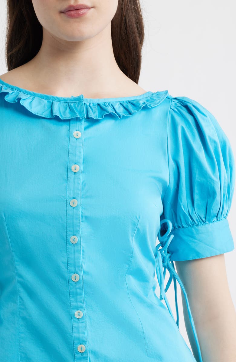 Damson Madder Anke Organic Cotton Button-Up Shirt, Alternate, color, Blue