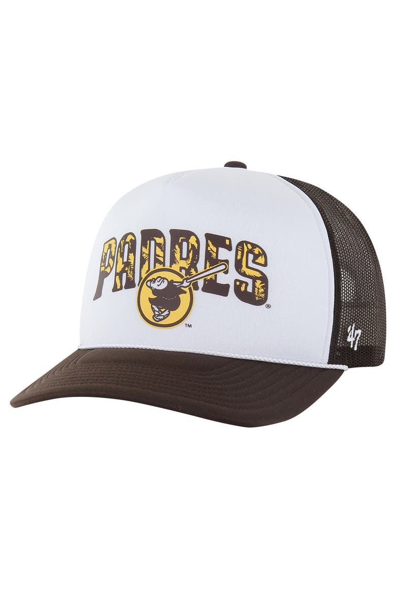 Men's '47 Brown San Diego Padres Retro Region Foam Trucker Adjustable Hat, Main, color, Brown