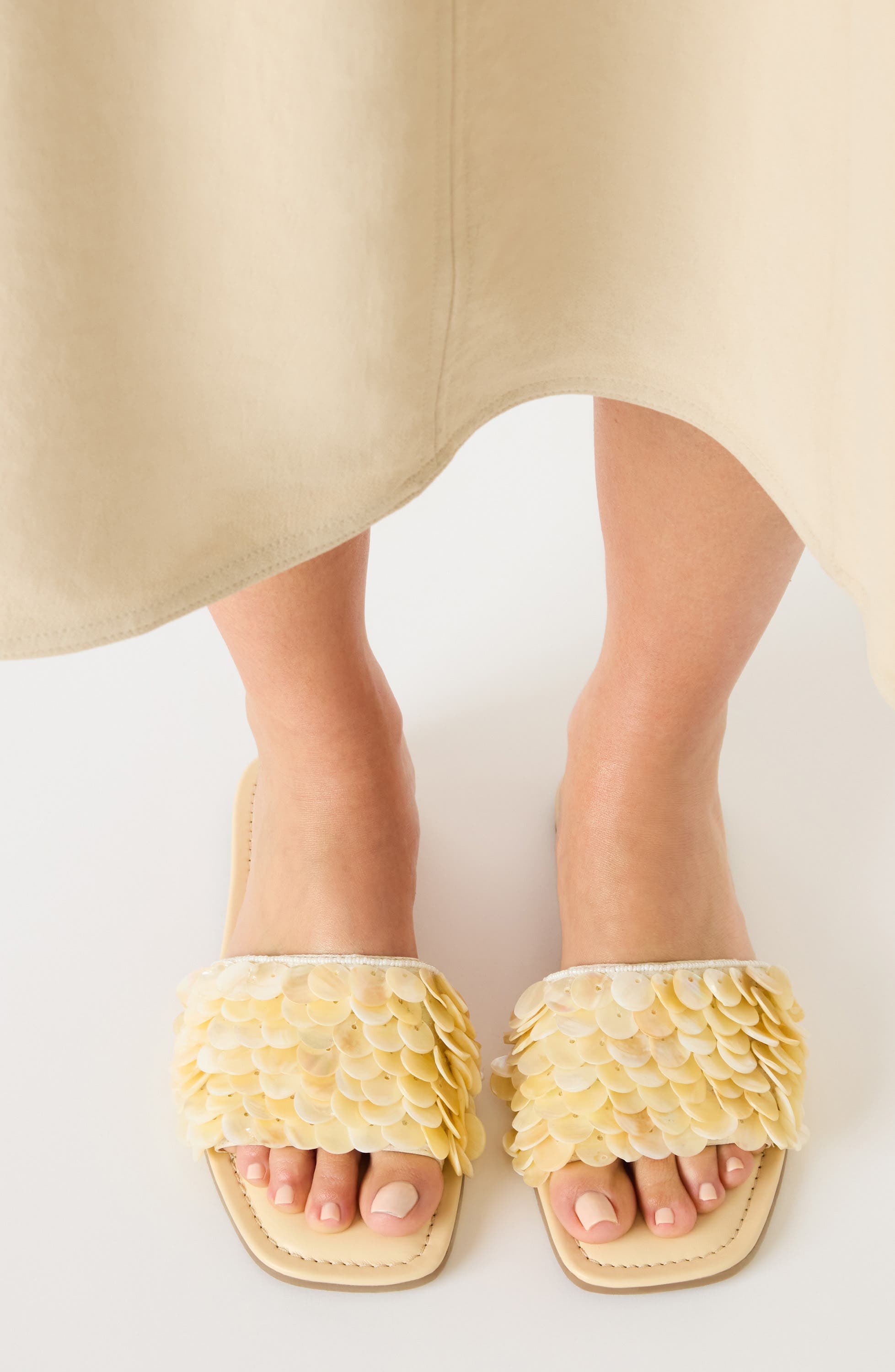 Anne Klein Brianne Slide Sandal, Alternate, color, Ivory Shells