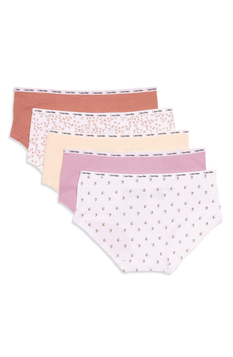 Calvin Klein Kids' Hipster Panties - Pack of 5, Alternate, color, Ck Flora