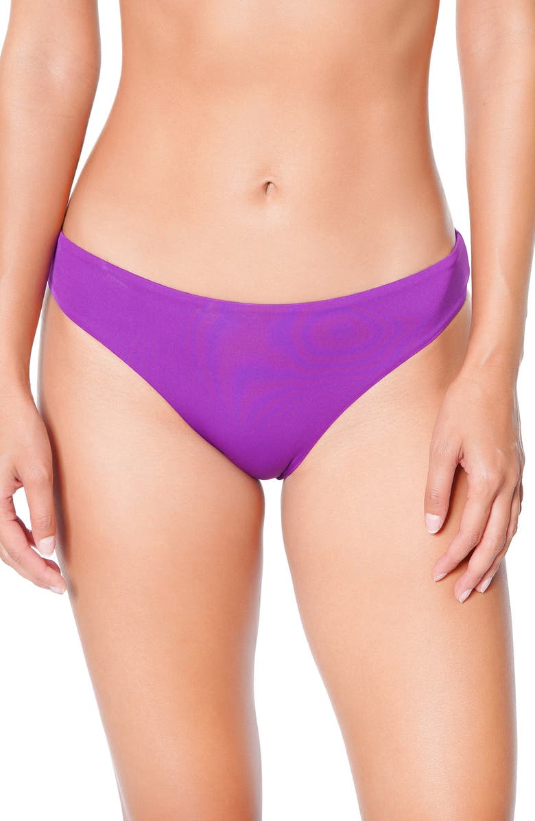 Huit So Chic Low Rise Bikini Bottoms, Main, color, Purple