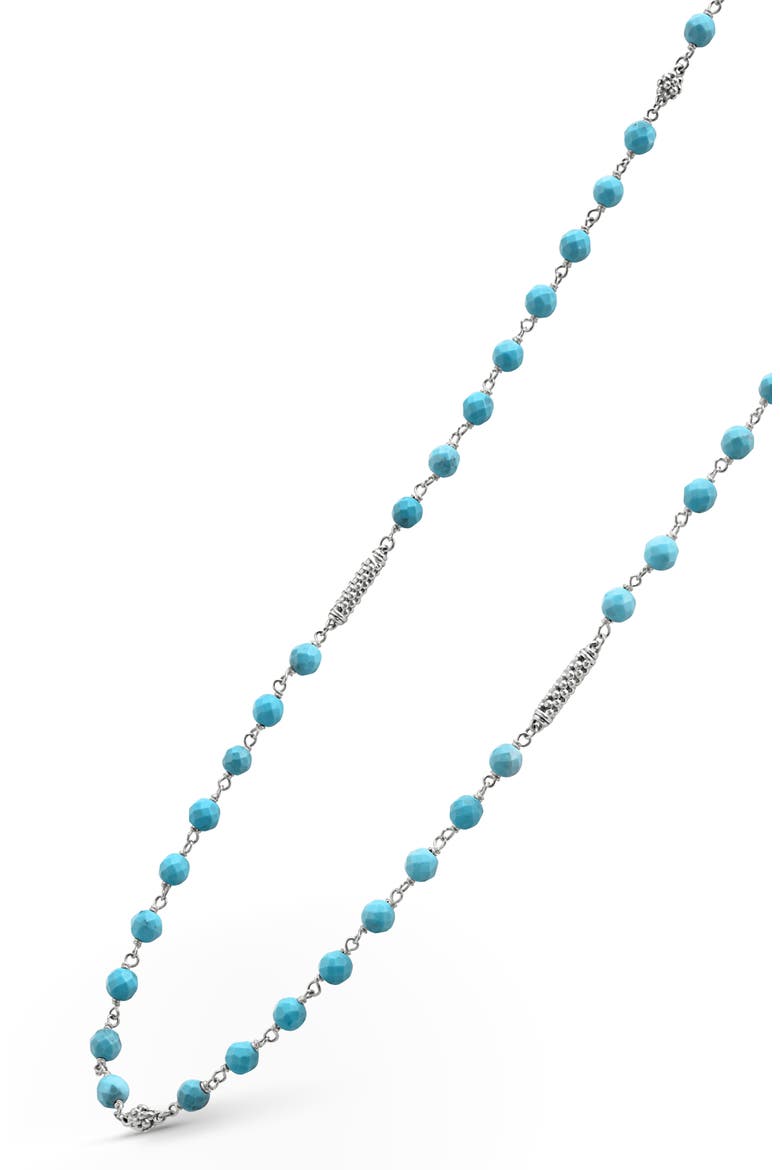 Caviar Icon Turquoise Bead Dual Layer Necklace, Alternate, color, TURQUOISE