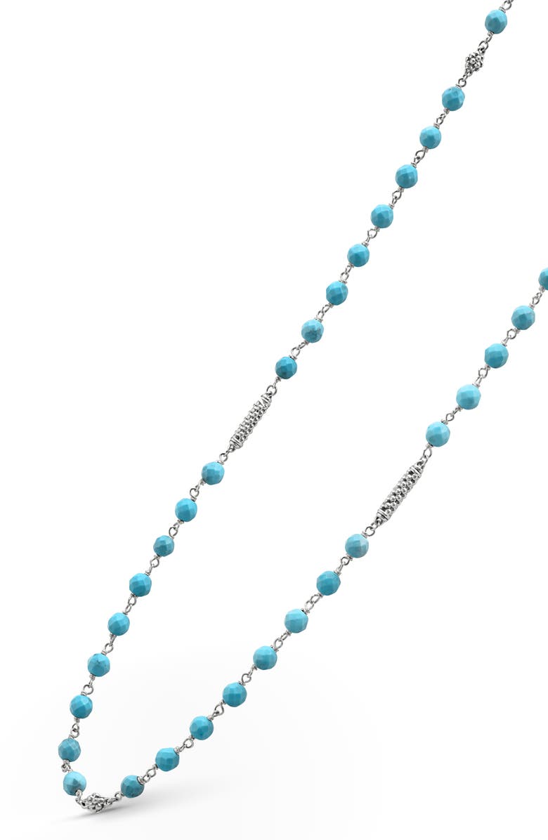 LAGOS Caviar Icon Turquoise Bead Dual Layer Necklace, Alternate, color,
