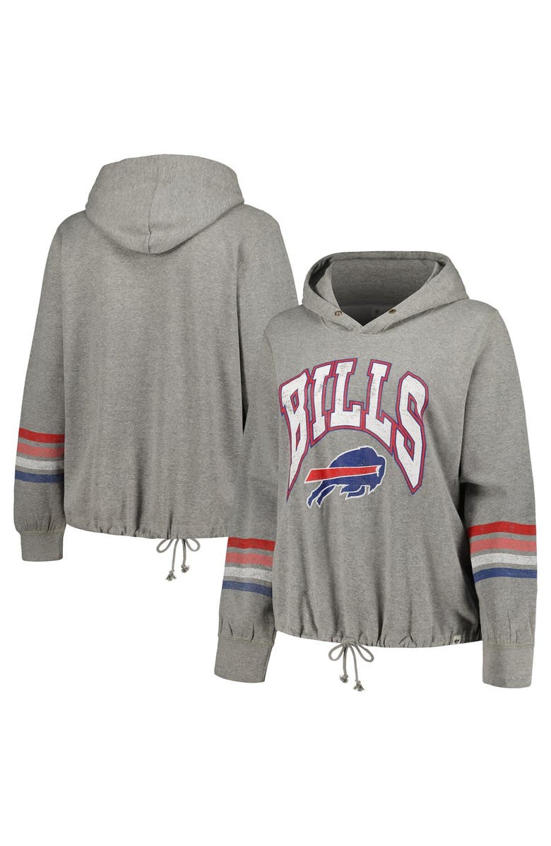 '47 Women's '47 Heather Gray Buffalo Bills Plus Size Upland Bennett Pullover Hoodie, Main, color,