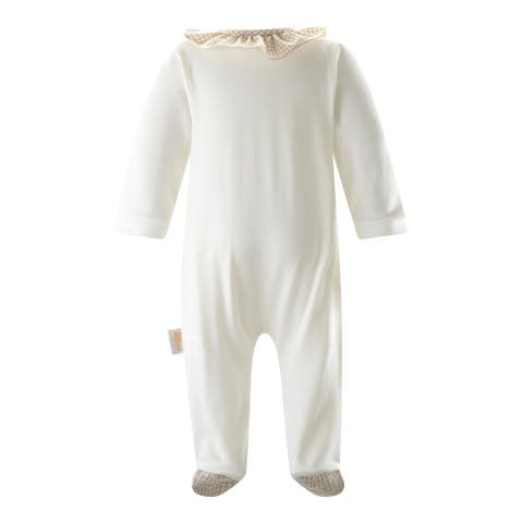 Gingham Frill Collar Babygro