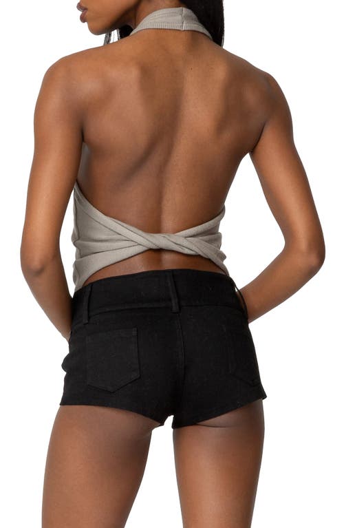 Edikted Twister Backless Knit Halter Top In Olive