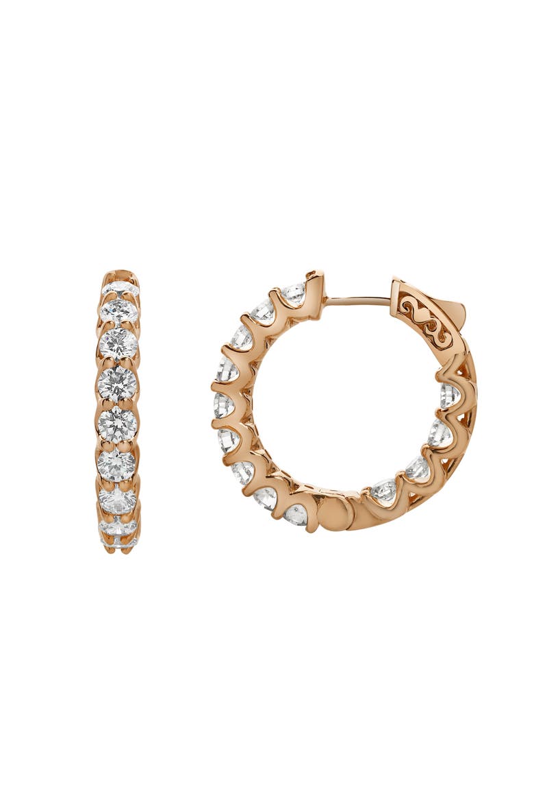 Lilith 14K Gold Diamond Hoop Earrings - 4 Cts, Alternate, color, 14K Rose Gold