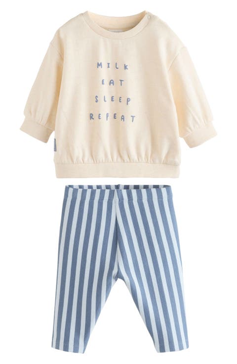 Slogan Sweatshirt and Leggings 2-Piece Set