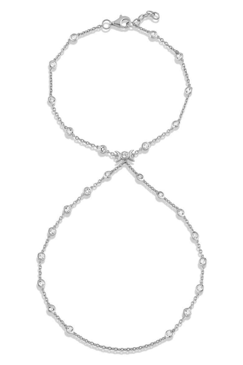 Triple Moon Hand Chain, Main, color, 925 STERLING SILVER