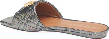 Brixton Metallic Leather Slide Sandal