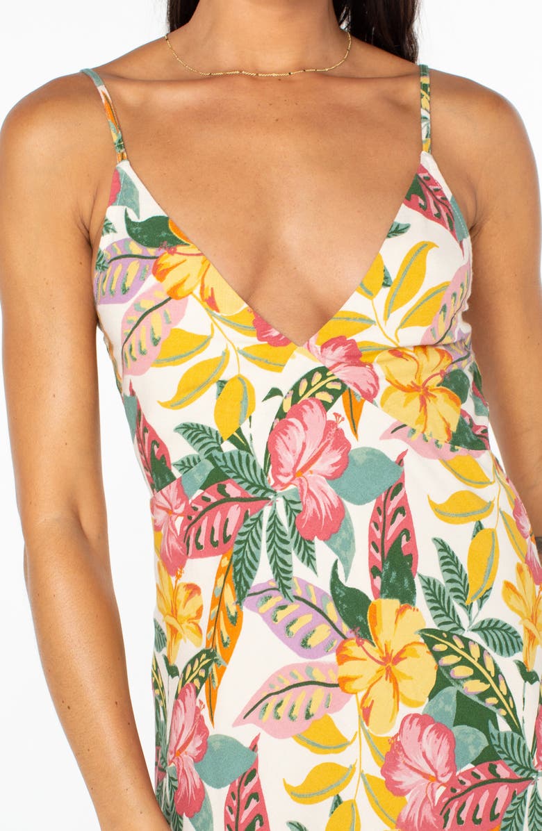 Roxy Lost Paradise Floral Maxi Dress, Alternate, color, Multi Yellow