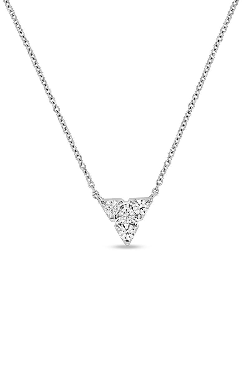 Rita 18K White Gold Diamond Triangle Pendant Necklace, Main, color, 18K WHITE GOLD