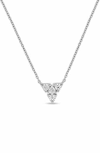 Rita 18K White Gold Diamond Triangle Pendant Necklace