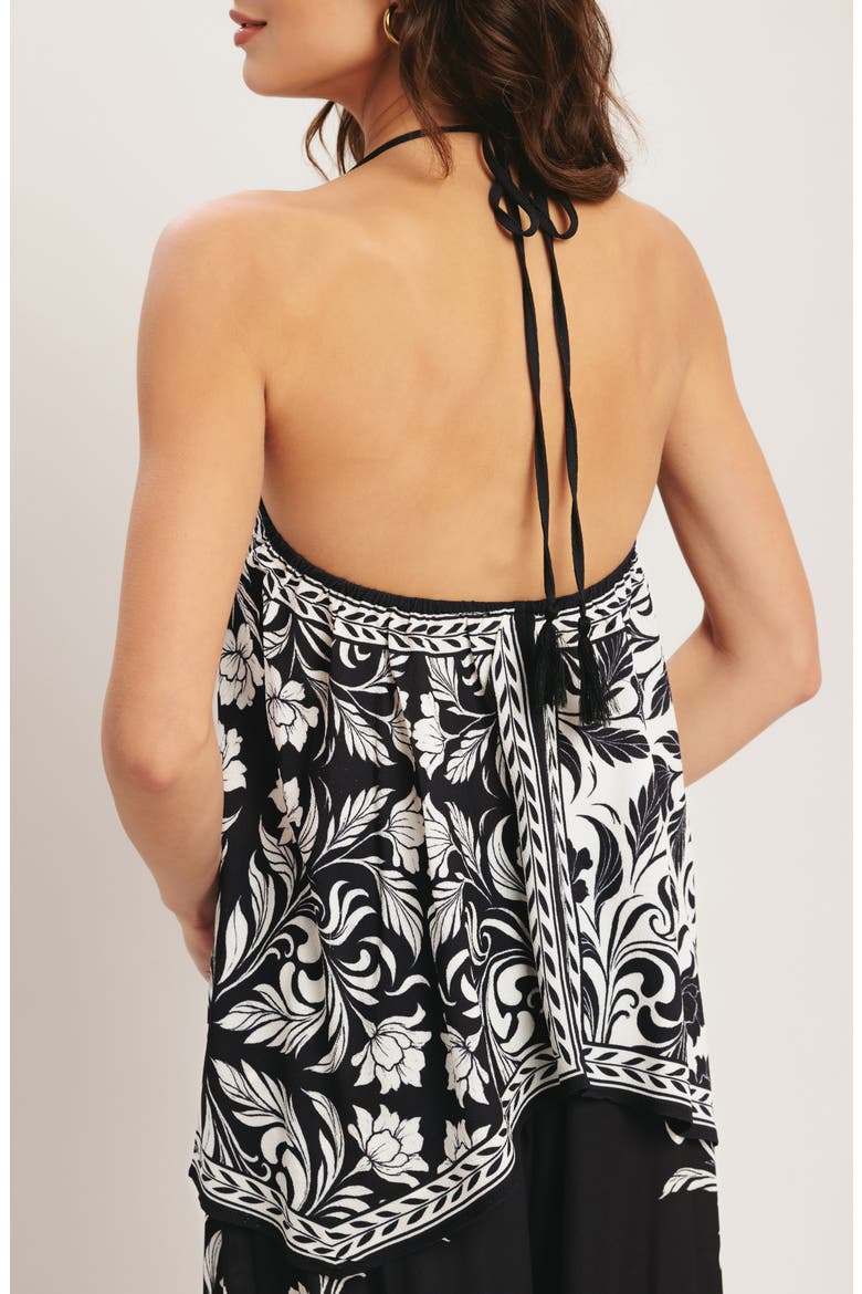 Halter Scarf Top, Alternate, color, BLACK