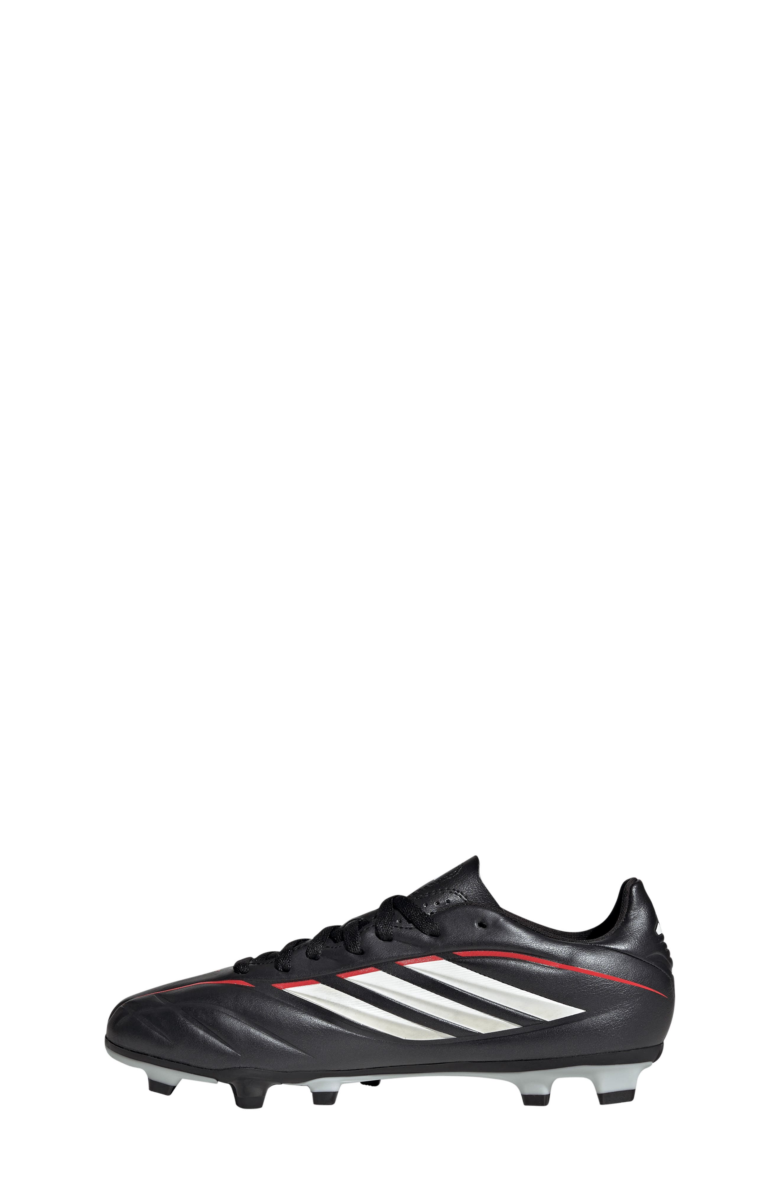 adidas Kids' Copa Pure IV Club Firm Ground Soccer Cleat, Alternate, color, Black/ White/ Lucid Red