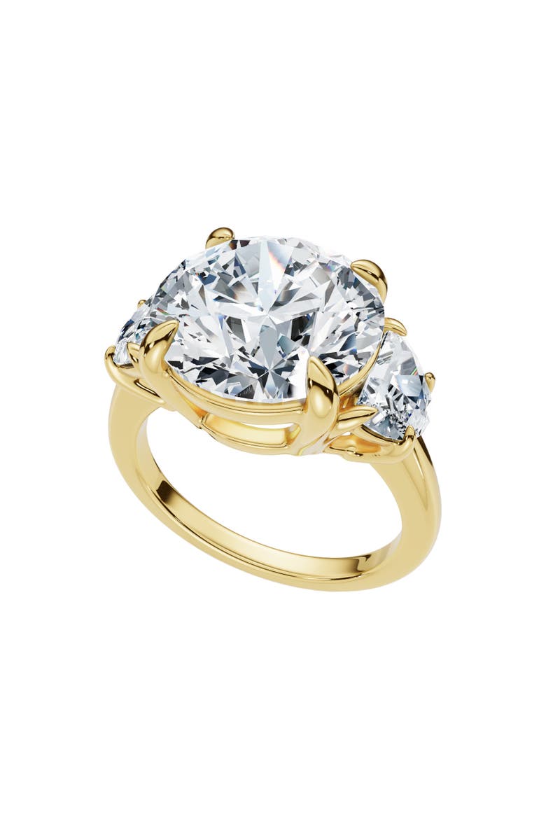 Certified 7Ct Diamond & Halfmoon Engagement Ring Lab Grown, Main, color, 14k Yellow Gold