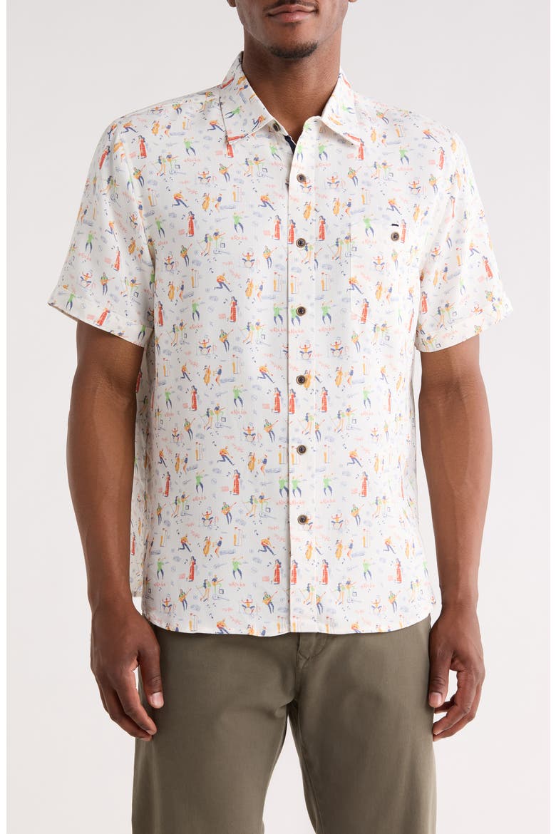 Happy Hour Modal Textured Button Shirt, Main, color, NAVY/ MULTI