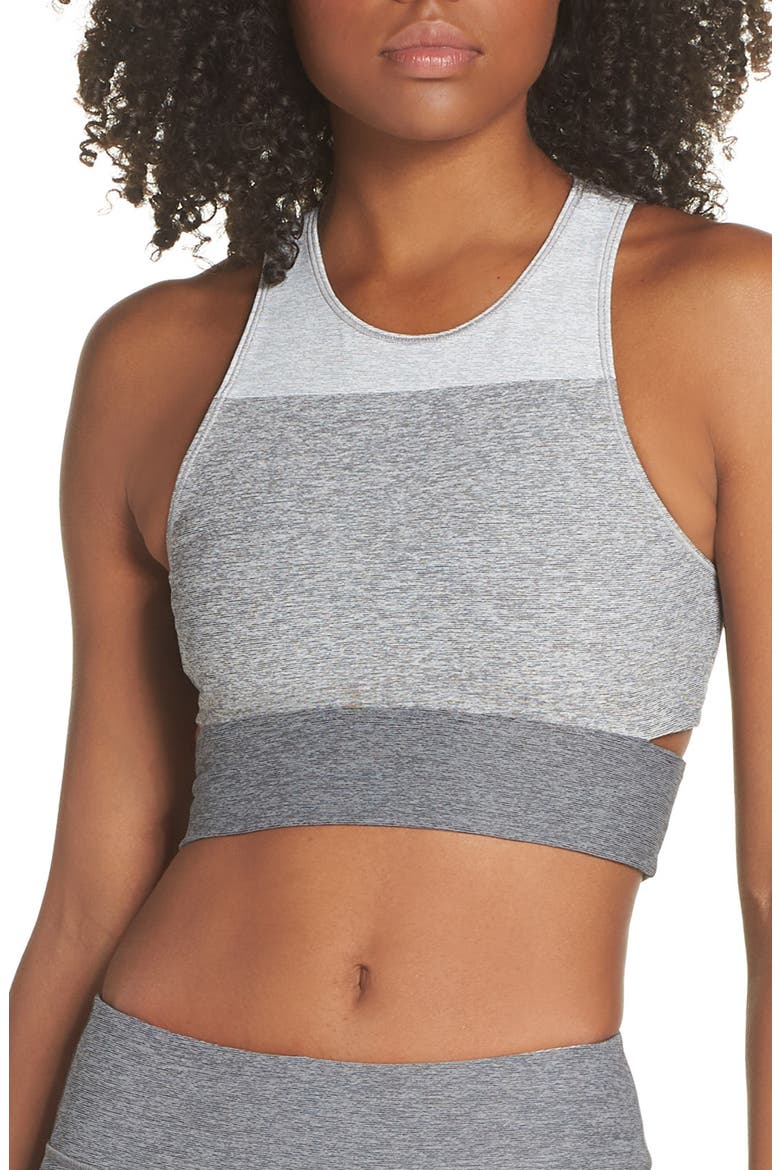 Tri-Tone Slashback Crop Top, Main, color, DOVE/ ASH/ GRAPHITE
