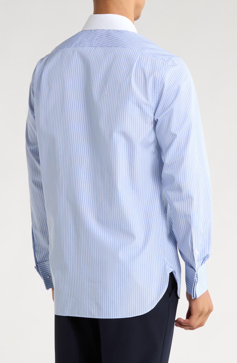 Ralph Lauren Purple Label Stripe End on End Cotton Button-Up Shirt, Alternate, color, Blue
