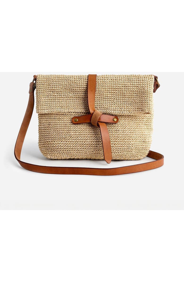 Minga Carmen Woven Crossbody Bag, Main, color, Natural