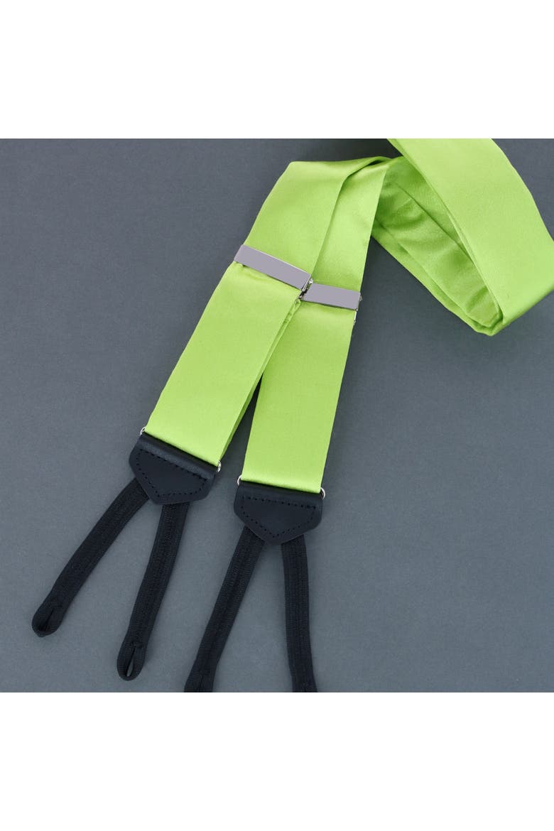Sutton Solid Color Silk Formal Suspenders | Y-Back, Adjustable Braces, Alternate, color, Light Green