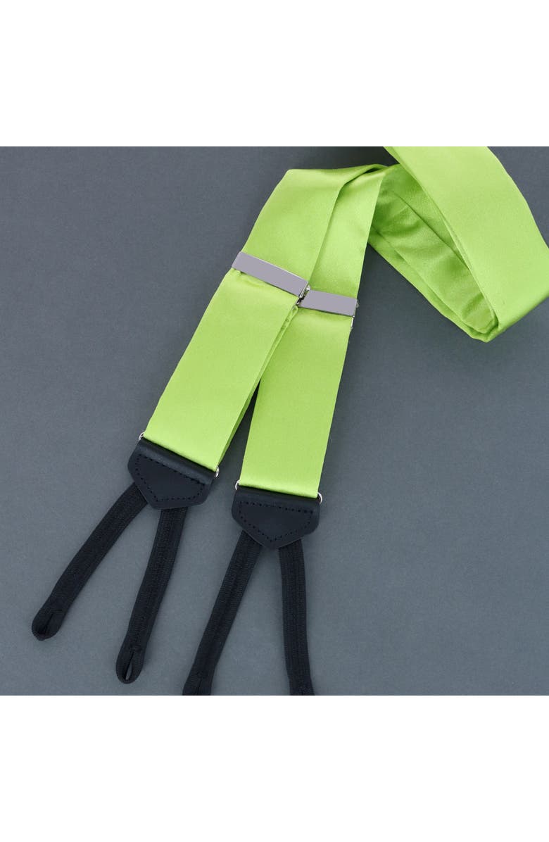 Trafalgar Sutton Solid Color Silk Formal Suspenders | Y-Back, Adjustable Braces, Alternate, color, Light Green