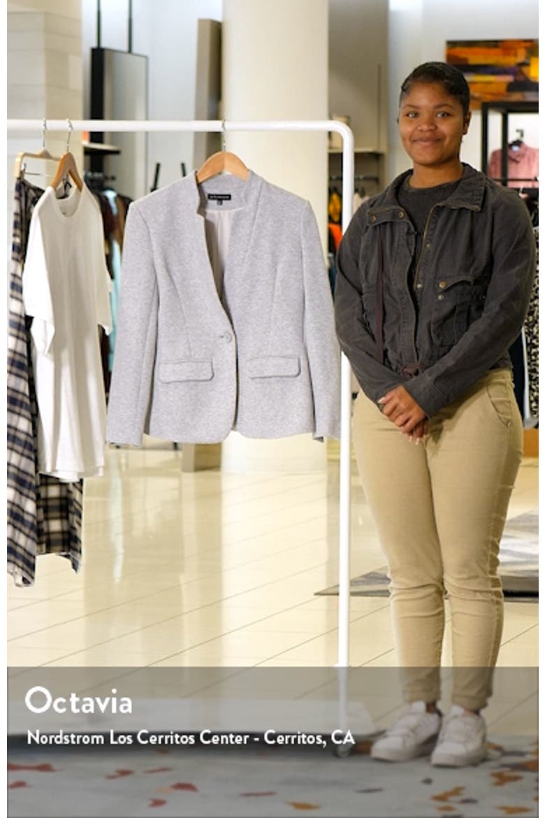 Inverted Notch Collar Cotton Blend Knit Blazer video