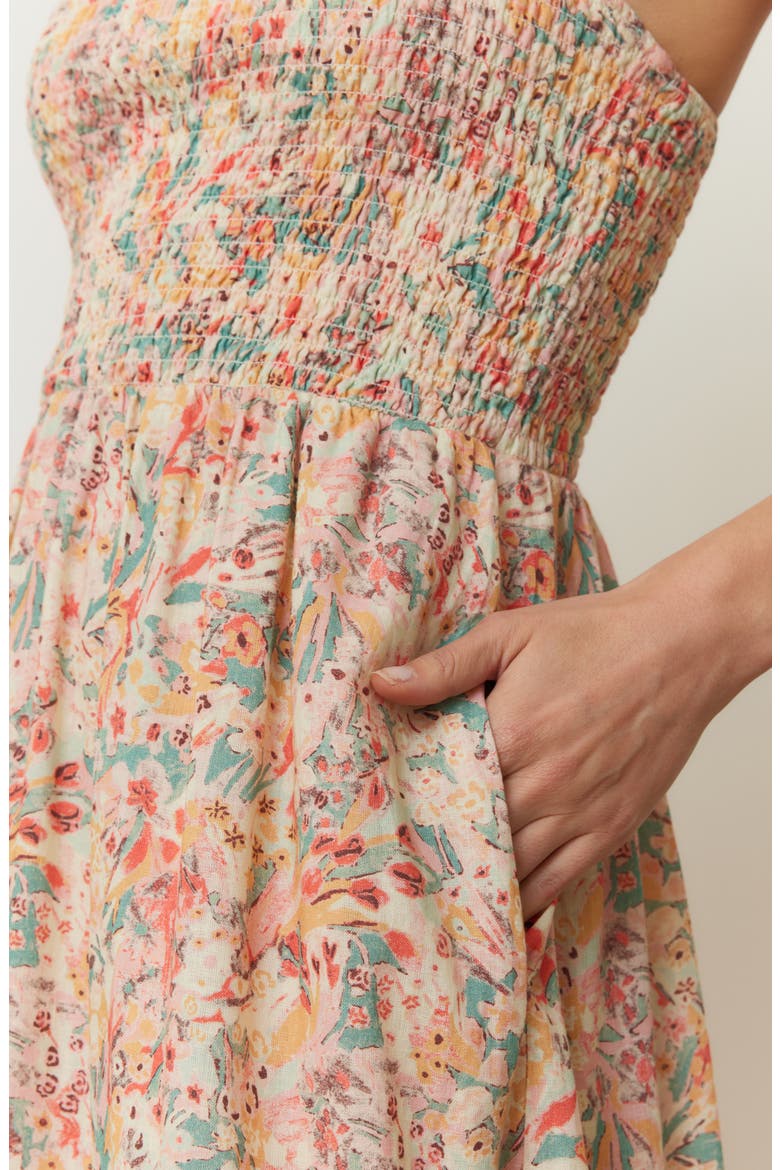 Selene Floral Smocked Tiered Maxi Sundress, Alternate, color, SUPERBLOO