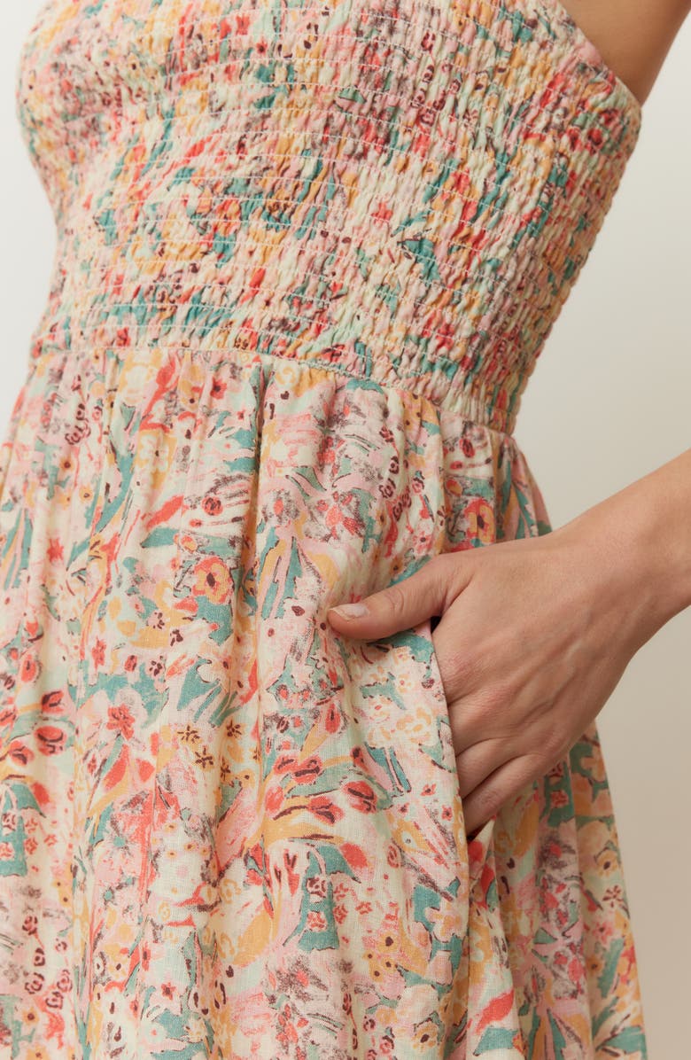 Marine Layer Selene Floral Smocked Tiered Maxi Sundress, Alternate, color, Superbloom